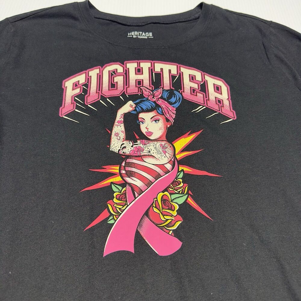 Torid Heritage Fighter Graphic Tee Women’s Size 2X Black Rockabilly Pinup NWT